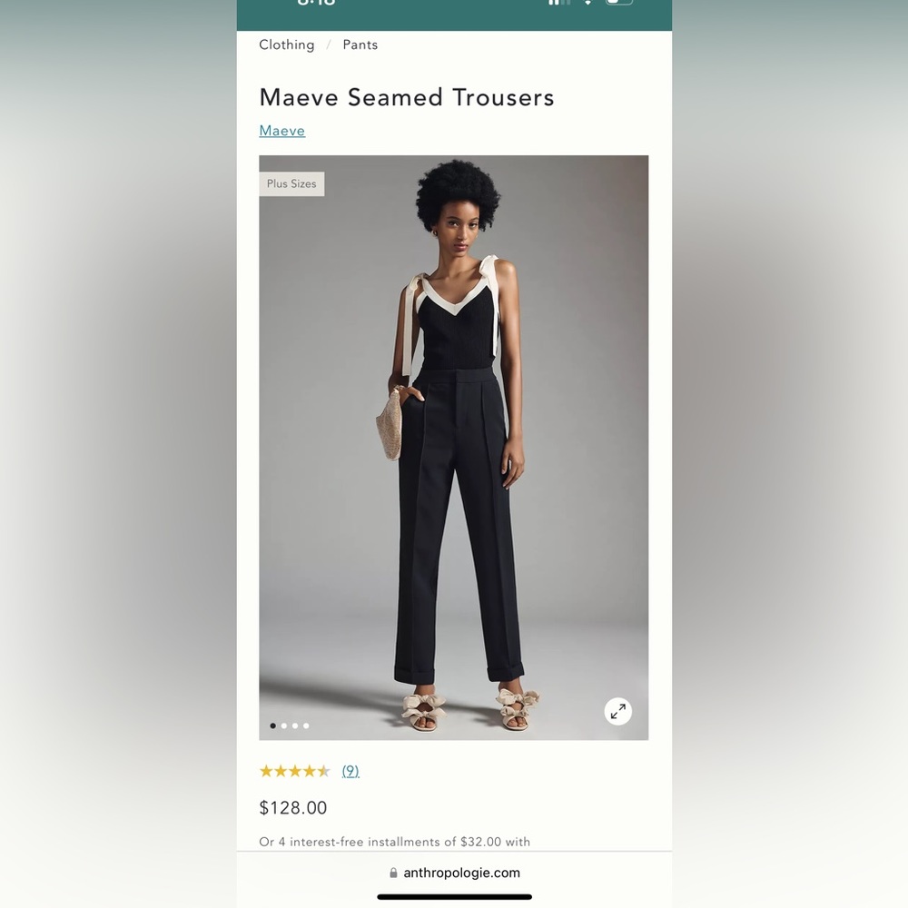 Anthropologie Maeve seamed trousers